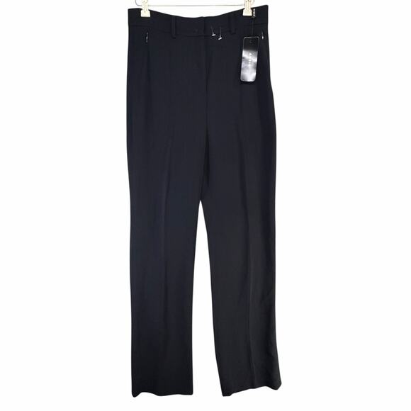 Akris Pants - Akris Flore Navy Wool Stretch Tailored Trousers Womens 6 Quiet Luxury‎ NWT $995